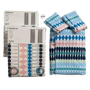 IKEA MOSSFLOX Duvet cover,  pillowcases, curtains sets, multicolor